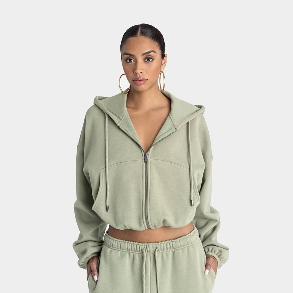 KBB by KAHLANA Women's 'The Zip-Up Hoodie' Sage green